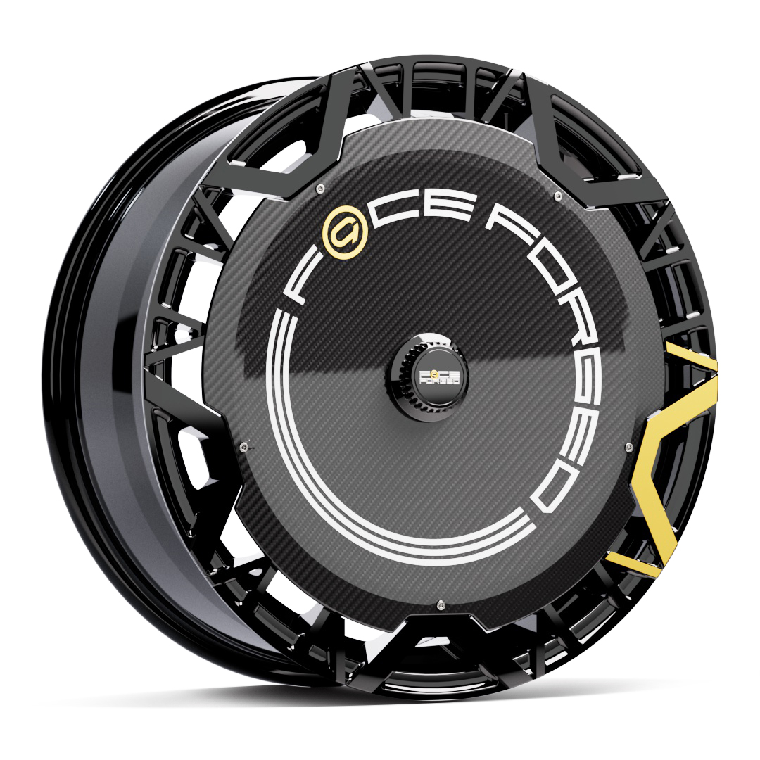 C9 Aero-Sync Golf set — black with yellow accent, three-quarter view